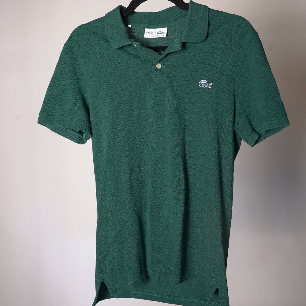 Forest Green Lacoste Polo, JCrew collab, size medium